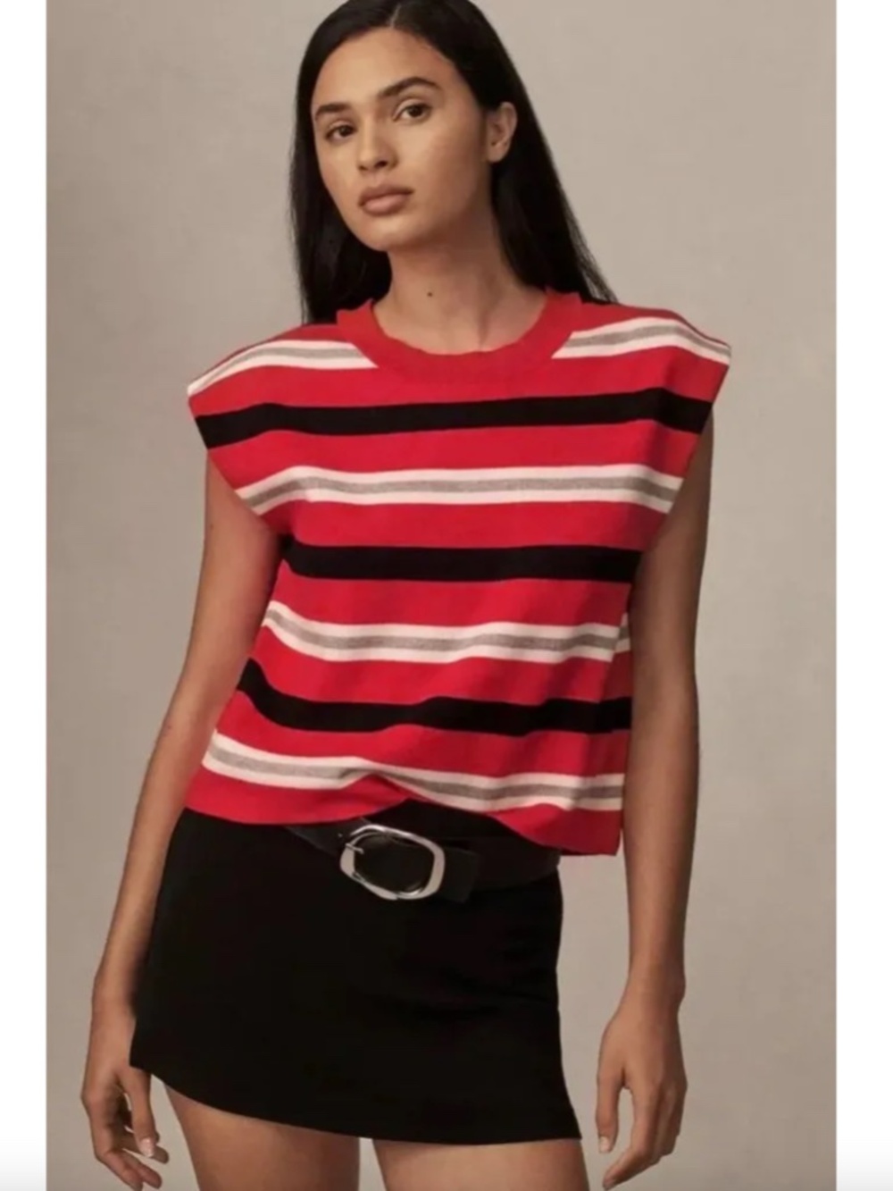 Anthropologie Maeve The Noah Striped Muscle Sweater Tank Small Academia Preppy
